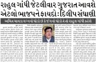 રાહુલ ગાંધી જેટલીવાર ગુજરાત આવશે એટલો ભાજપને ફાયદો, ગુજરાતીઓ રાહુલ ગાંધીના ભાષણની મજા લેશે : દિલીપ સંઘાણી