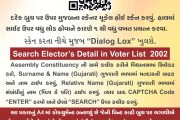 ગુજરાતમાં SIR પ્રક્રિયા સંદર્ભે મતદારયાદી સુધારણા કાર્યકમ અંતર્ગત રાજ્ય ચૂંટણી પંચ દ્વારા ૨૦૦૨ ની મતદાર યાદીમાં મતદારનું / સંબંધીનું નામ શોધવા માટે સ્કેનરનો ઉપયોગ કરી ફોર્મ સ્વીકારવા BLO ને સૂચના  મતદારો જાતે પણ સ્કેનરનો ઉપયોગ કરી જે તે વિધાનસભામાં પોતાનું નામ શોધી શકશે